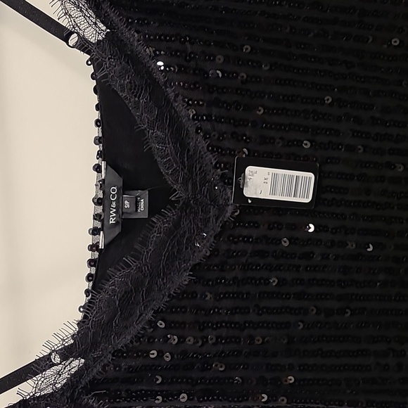 *2/$30 summer clearout* NWT s.S RW & Co black sequins tank top - Picture 3 of 7